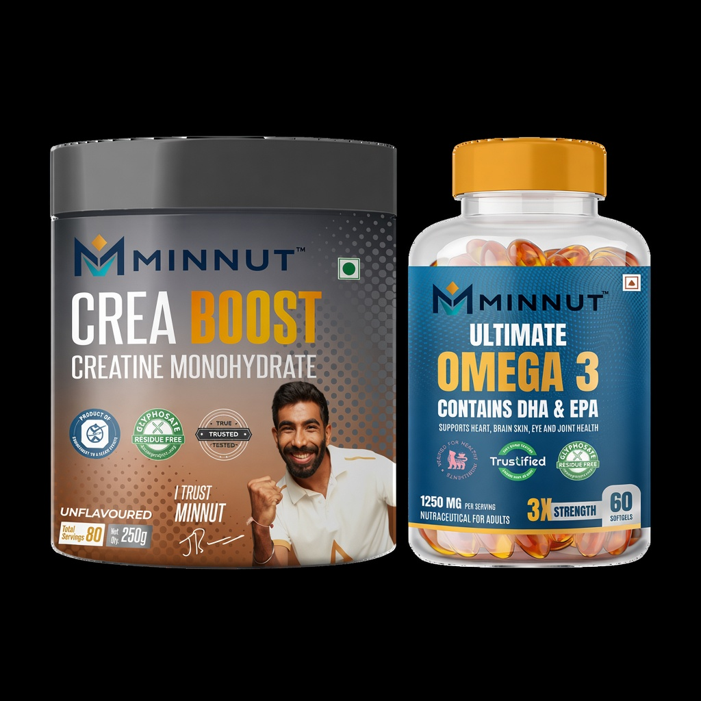 Great Value Deal – CREA BOOST Creatine Monohydrate Unflavoured (250g) + Ultimate Omega 3 (60 Softgels)